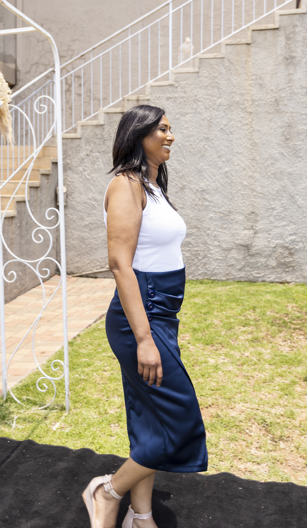 Sapphire Satin Wrap Skirt
